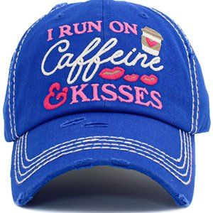1266-Distressed Washed Ball Cap - Royal Blue